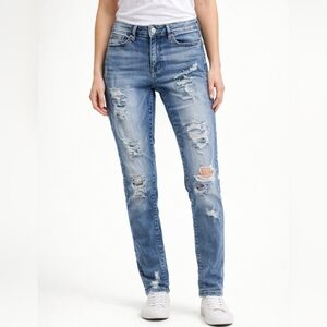 Cello Distressed Skinny Jeans Size 9 Juniors Light Wash Ripped Denim Mid Rise St